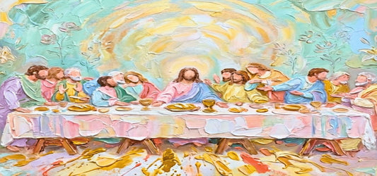 Bright Last Supper Tea Towel