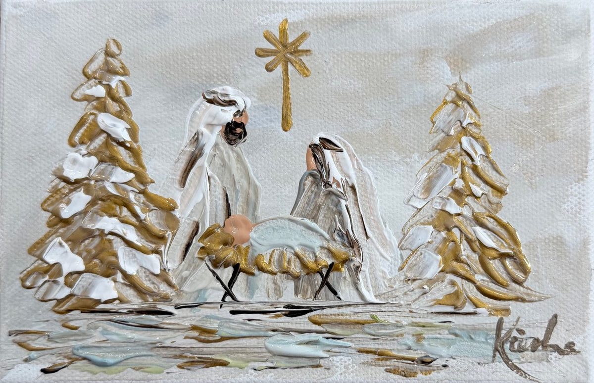 GA Gold Nativity Pillow