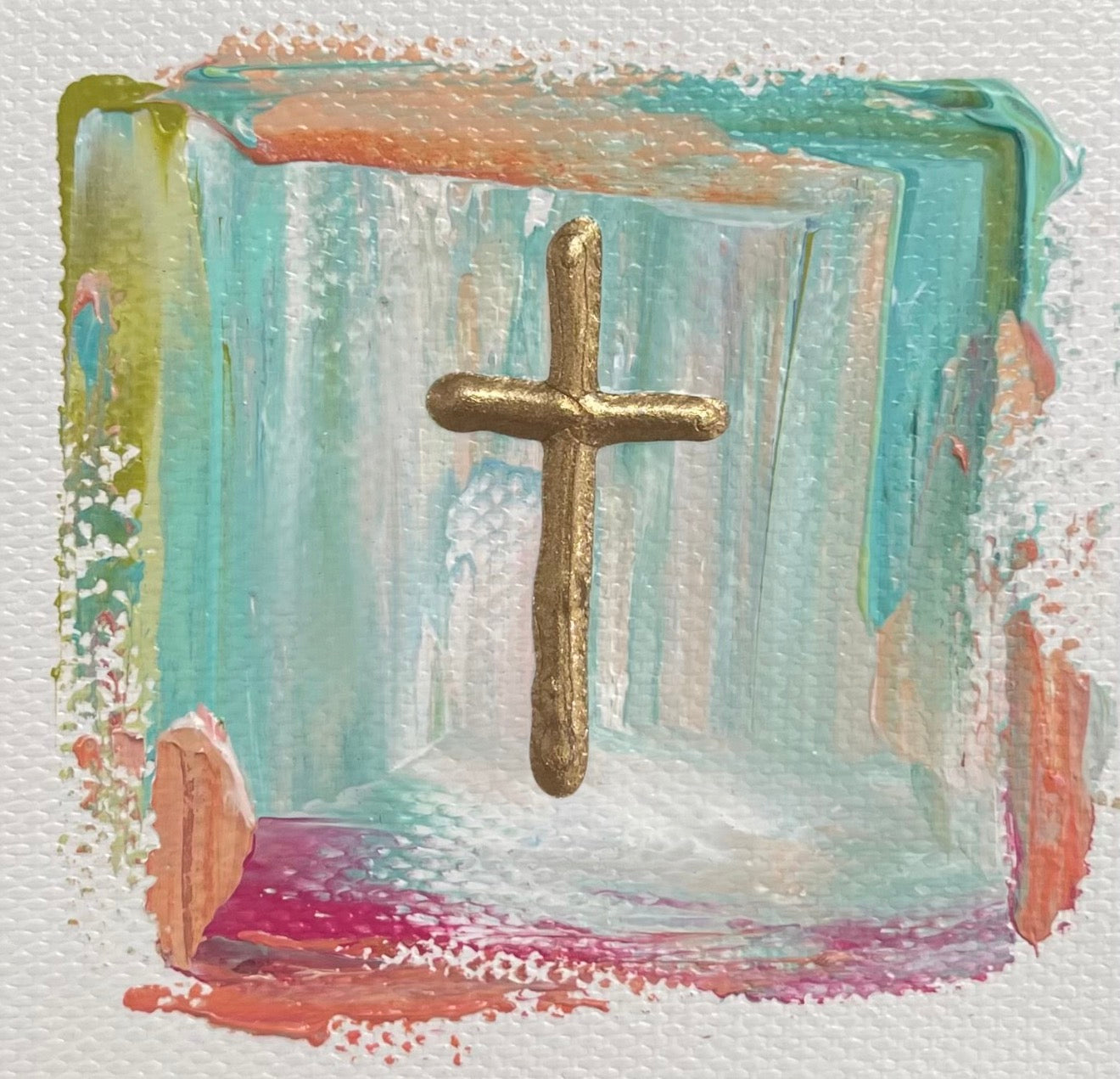 GA Rainbow Cross Tea Towel