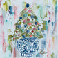 GA Chinoiserie Pot Christmas Tree Pillow