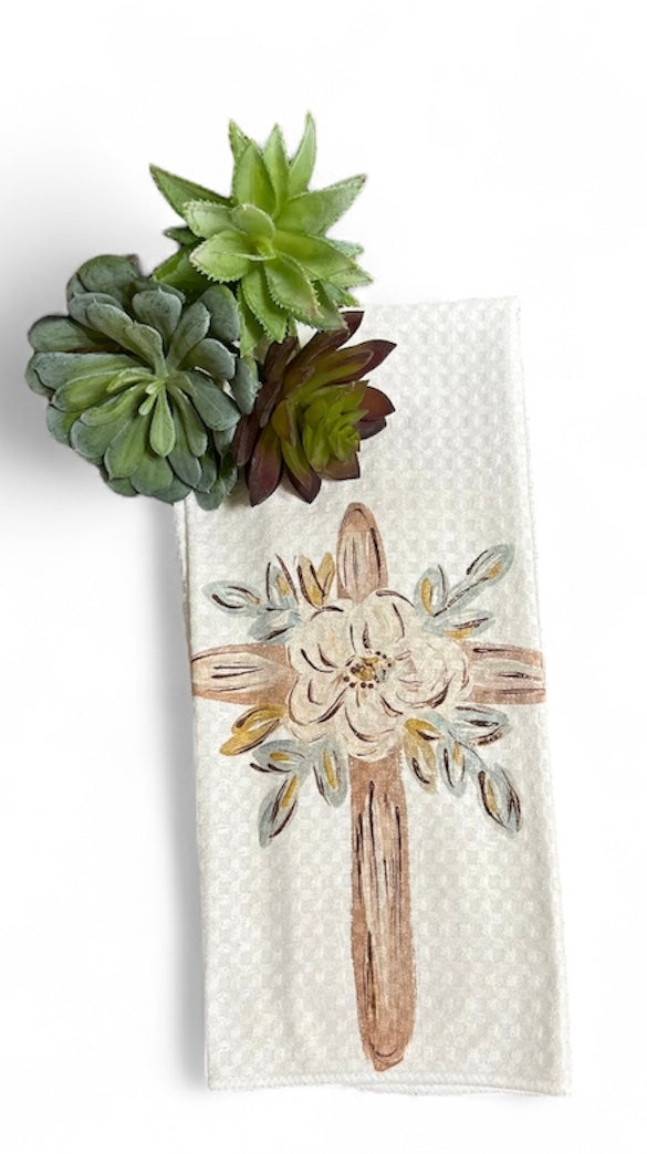 GA Magnolia Cross Tea Towel