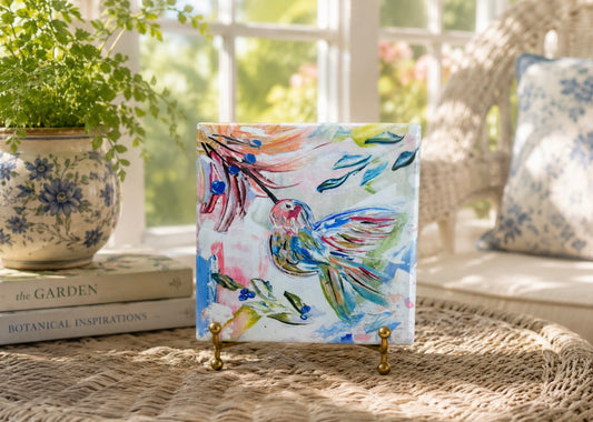 GA Colorful Hummingbird Coaster