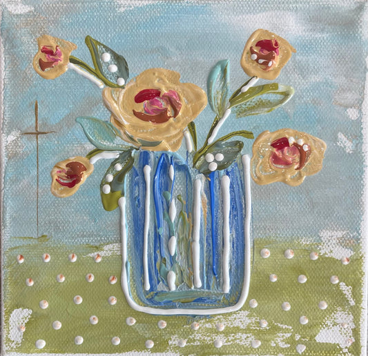 GA Yellow Blooms Pillow