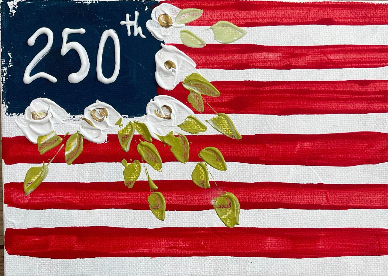 250th Flower Flag Tea Towel