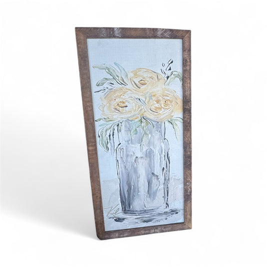 Lemon Light Floral Framed Art
