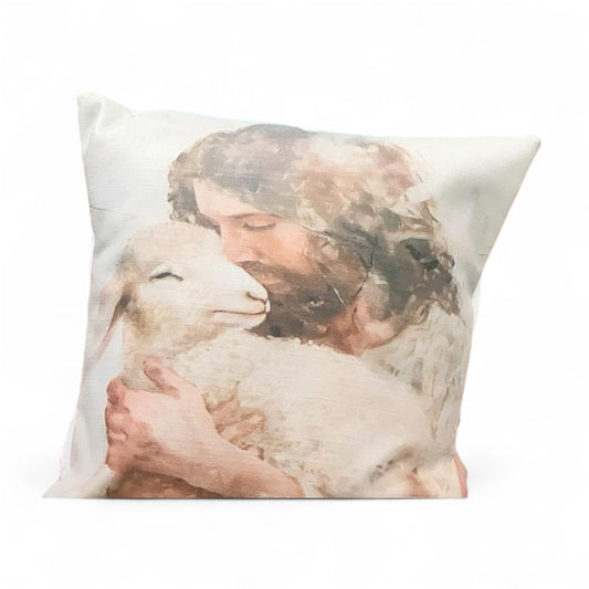 Jesus And The Lamb Pillow