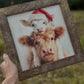 Christmas Cows Framed Art 36x36 or 42x42