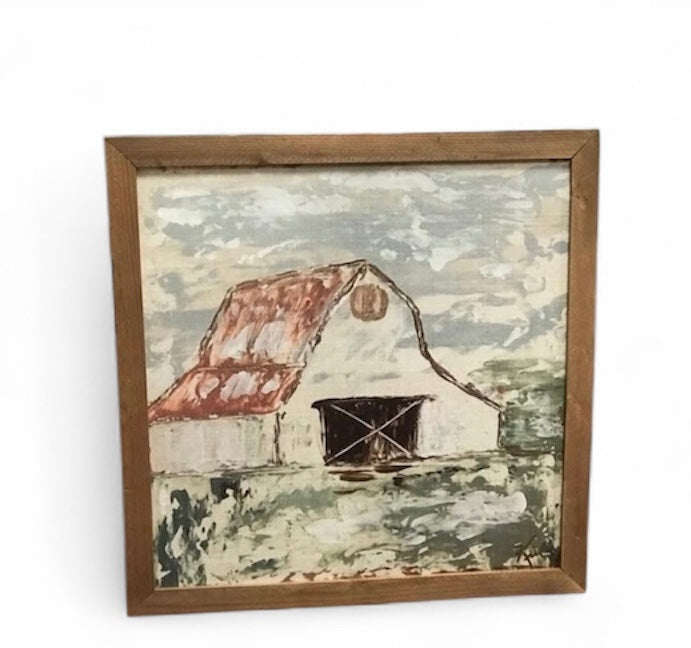 Country Barn Framed Art 36x36 or 42x42