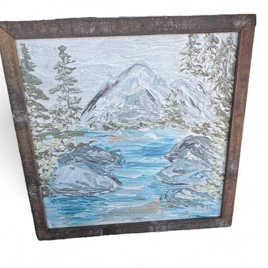 Mountains Framed Art 36x36 or 42x42