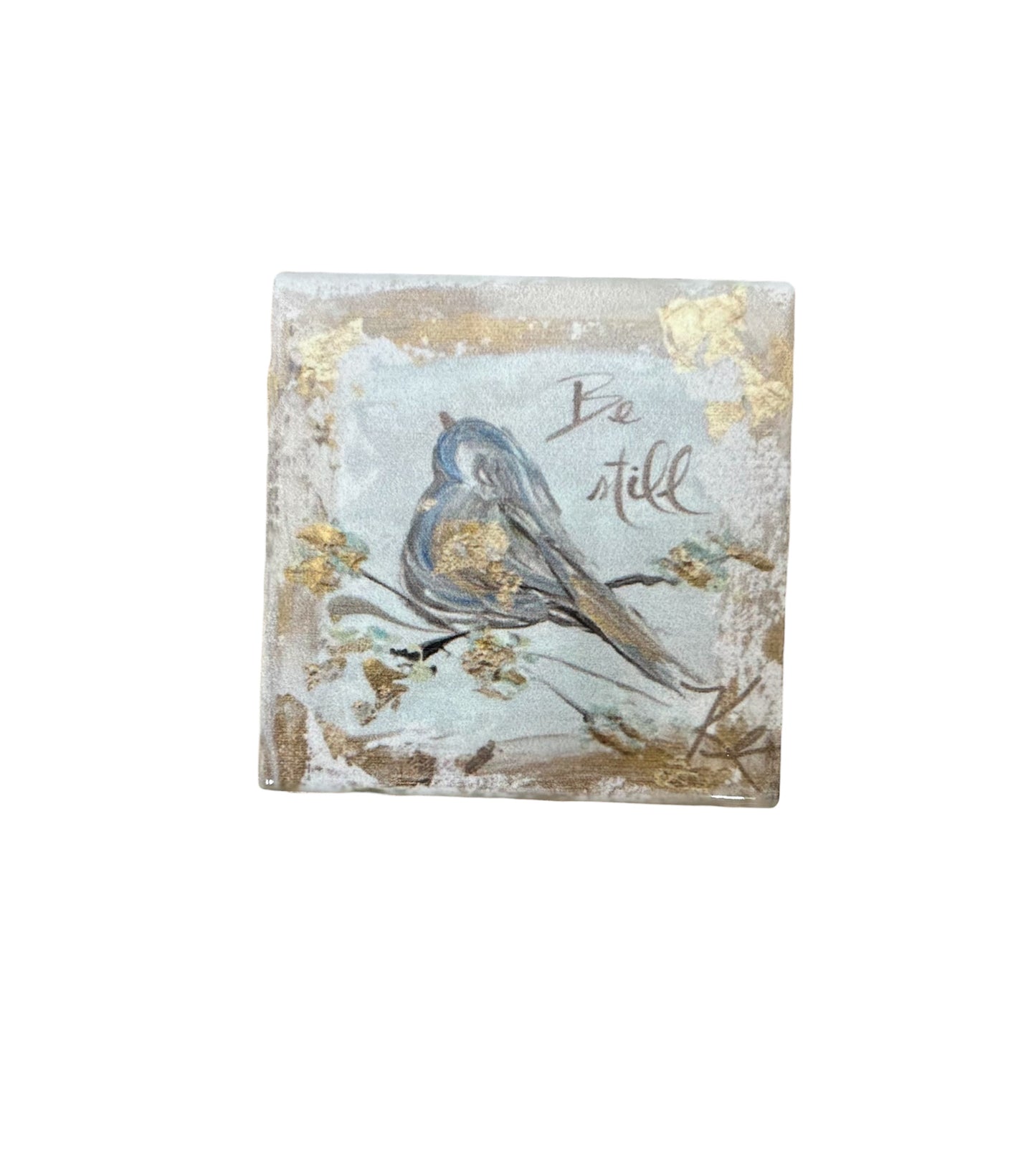 Be Still Gold Bird Coaster