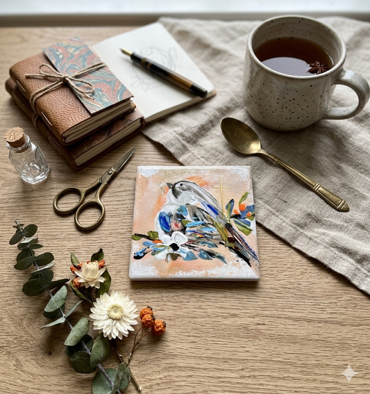 Peach Birdie Coaster