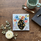 Black & Gold Vase Floral Coaster