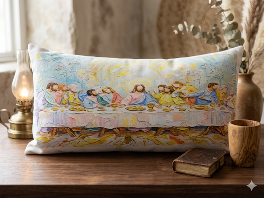 Bright Last Supper lumbar Pillow