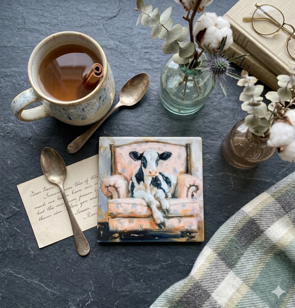 Cow Pink Chair Coaster