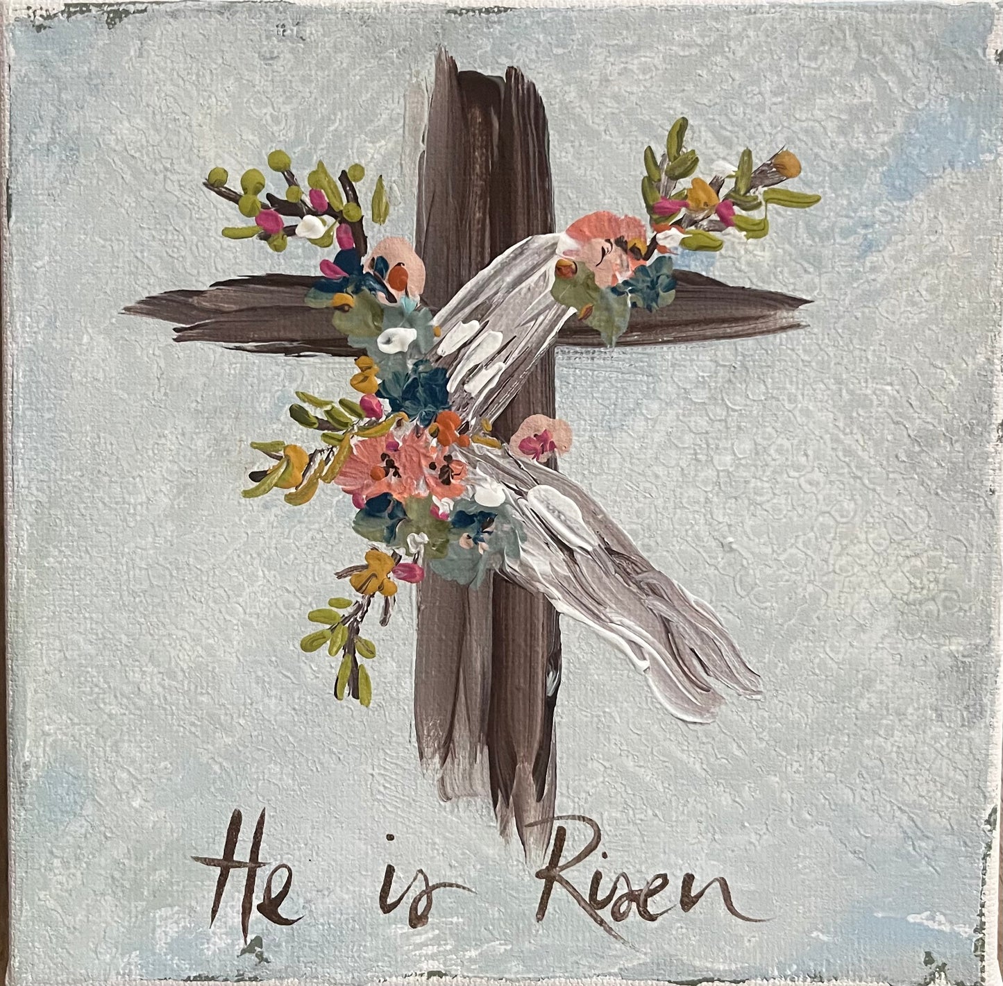GA Cross He is Risen Pillow