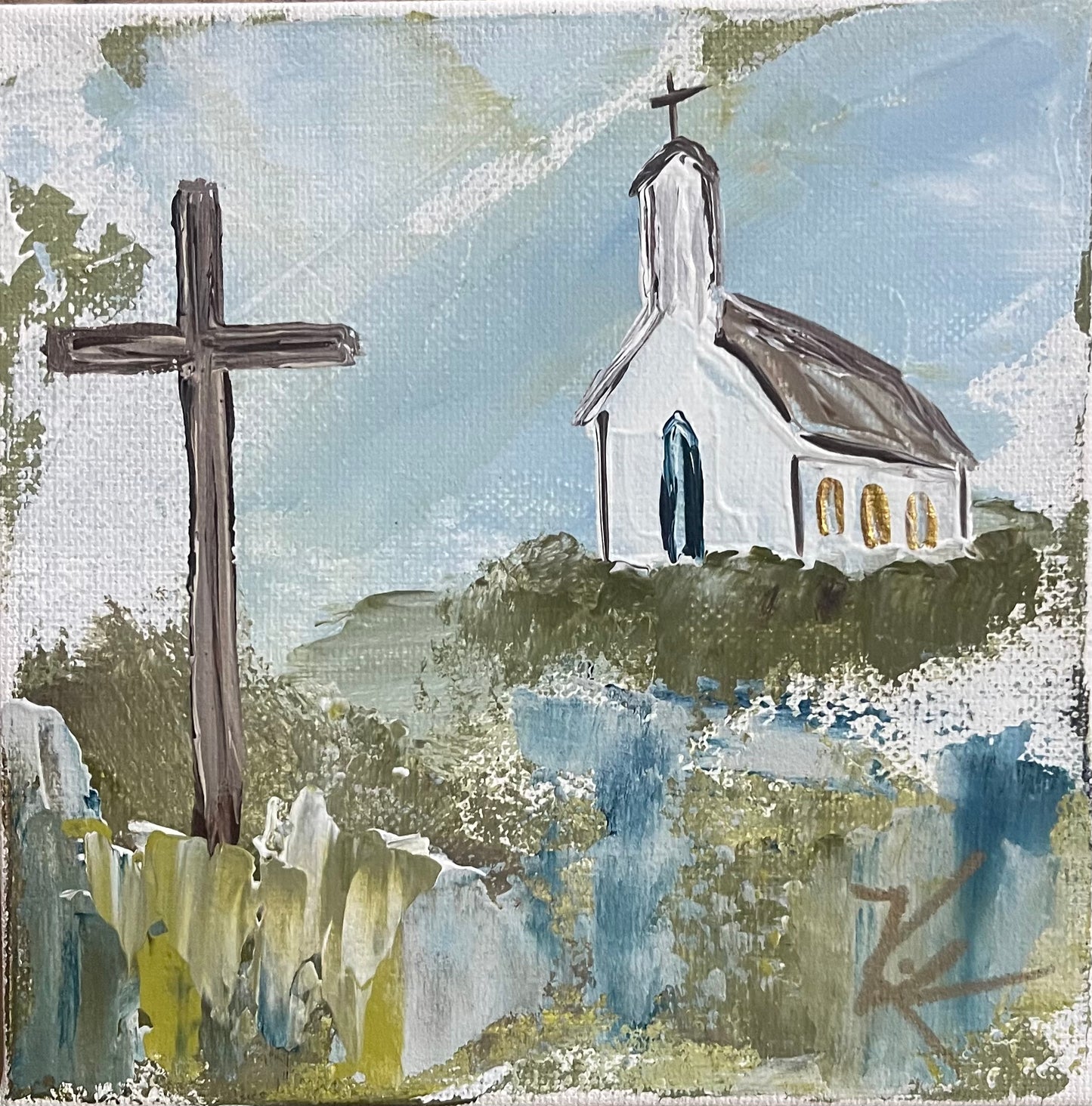 GA Cross On Calvary Pillow