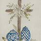 GA Cross with Blue Vase Framed Art