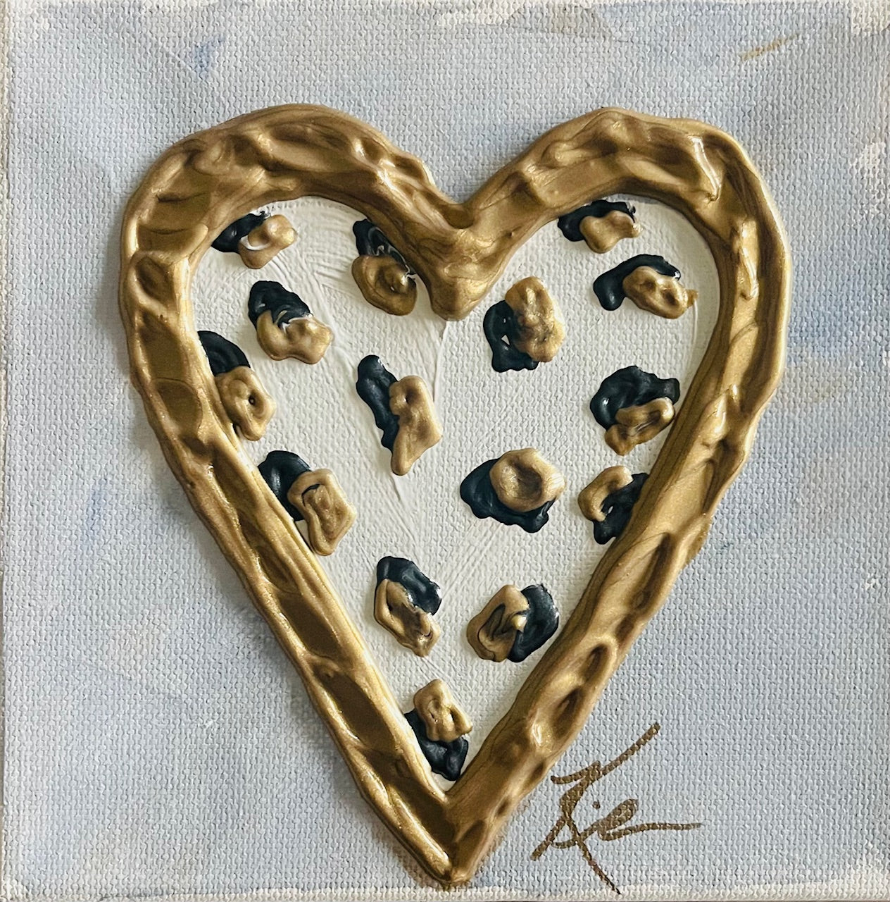 GA Leopard Heart Framed Art
