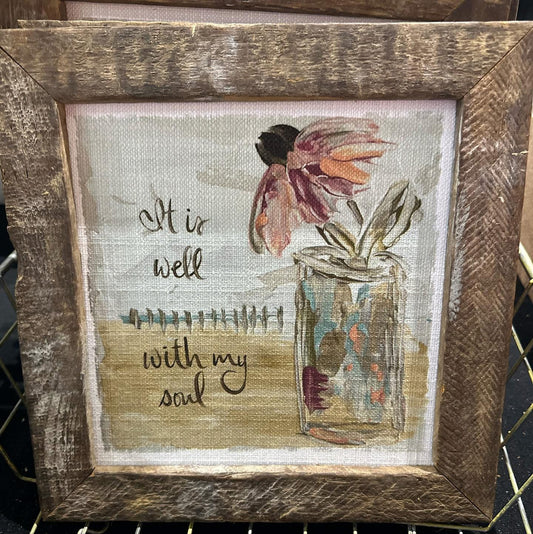 It Is Well With My Soul Floral Framed Art
