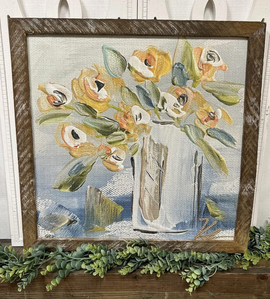 Yellow floral Framed Art