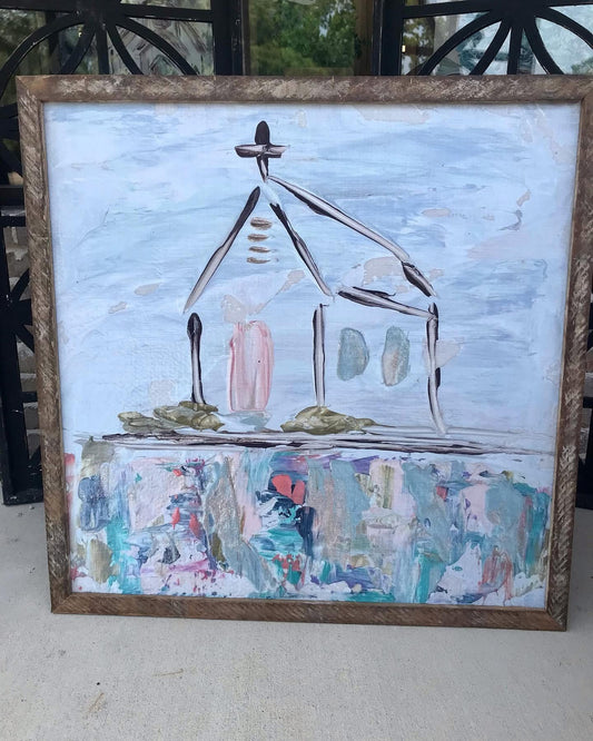 Pastel Church Framed Art