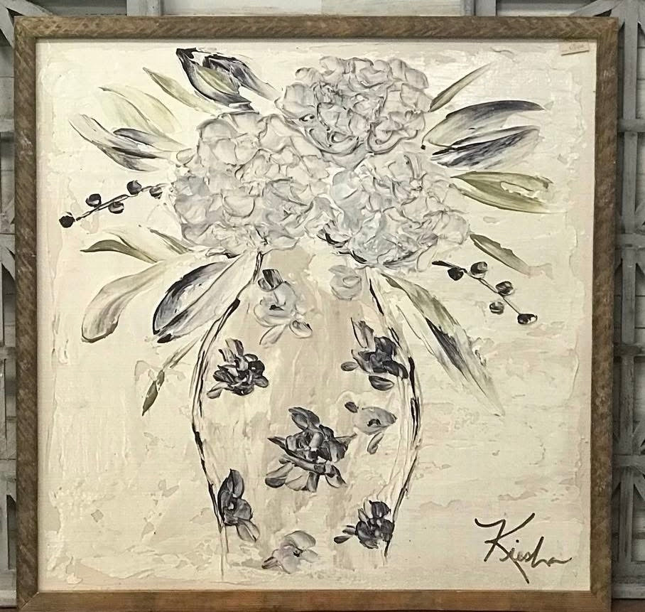 Blueish Gray Hydrangea Framed Art