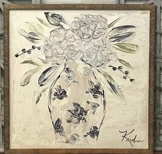 Blueish Gray Hydrangea Framed Art