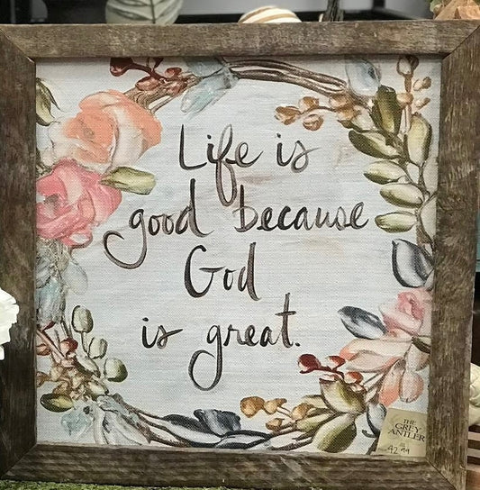 Life Is Good Framed Art