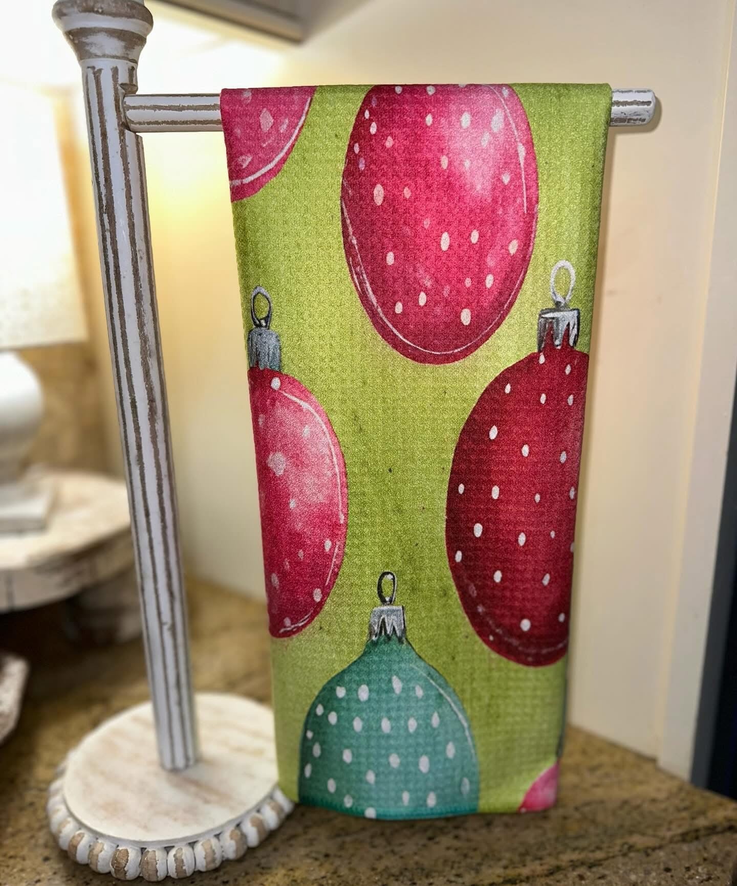 Polka Dot Ornaments Tea Towel