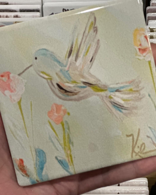 Pastel Hummingbird Coaster