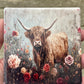 Highland Cow Floral Coaster