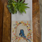 Blue Bird Floral Tea Towel