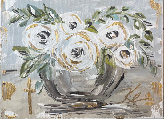 GA Sage & White Flowers Towel