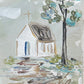 GA Church With Tree Framed Art