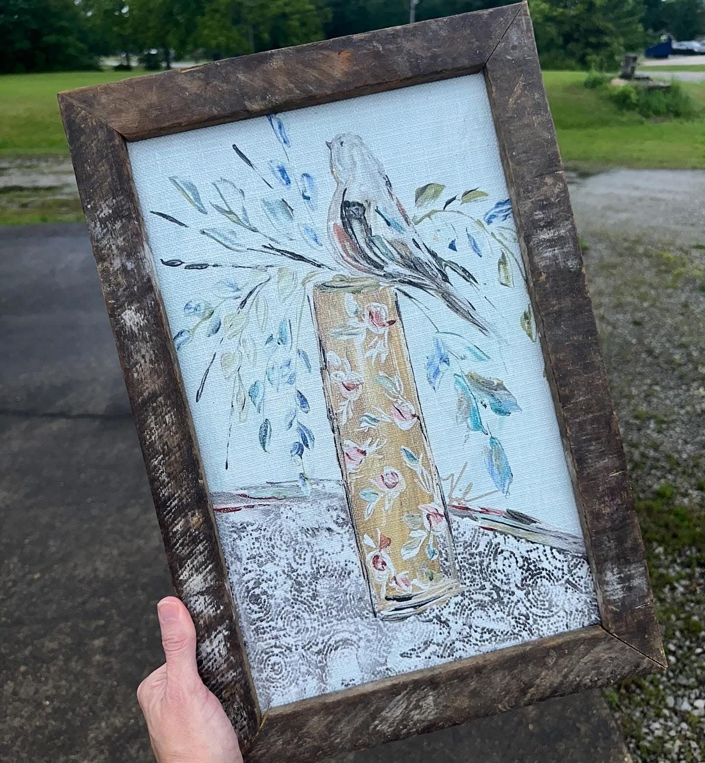 Birdy Vase Framed Art