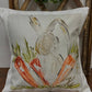 Bunny With Carrots Pillow