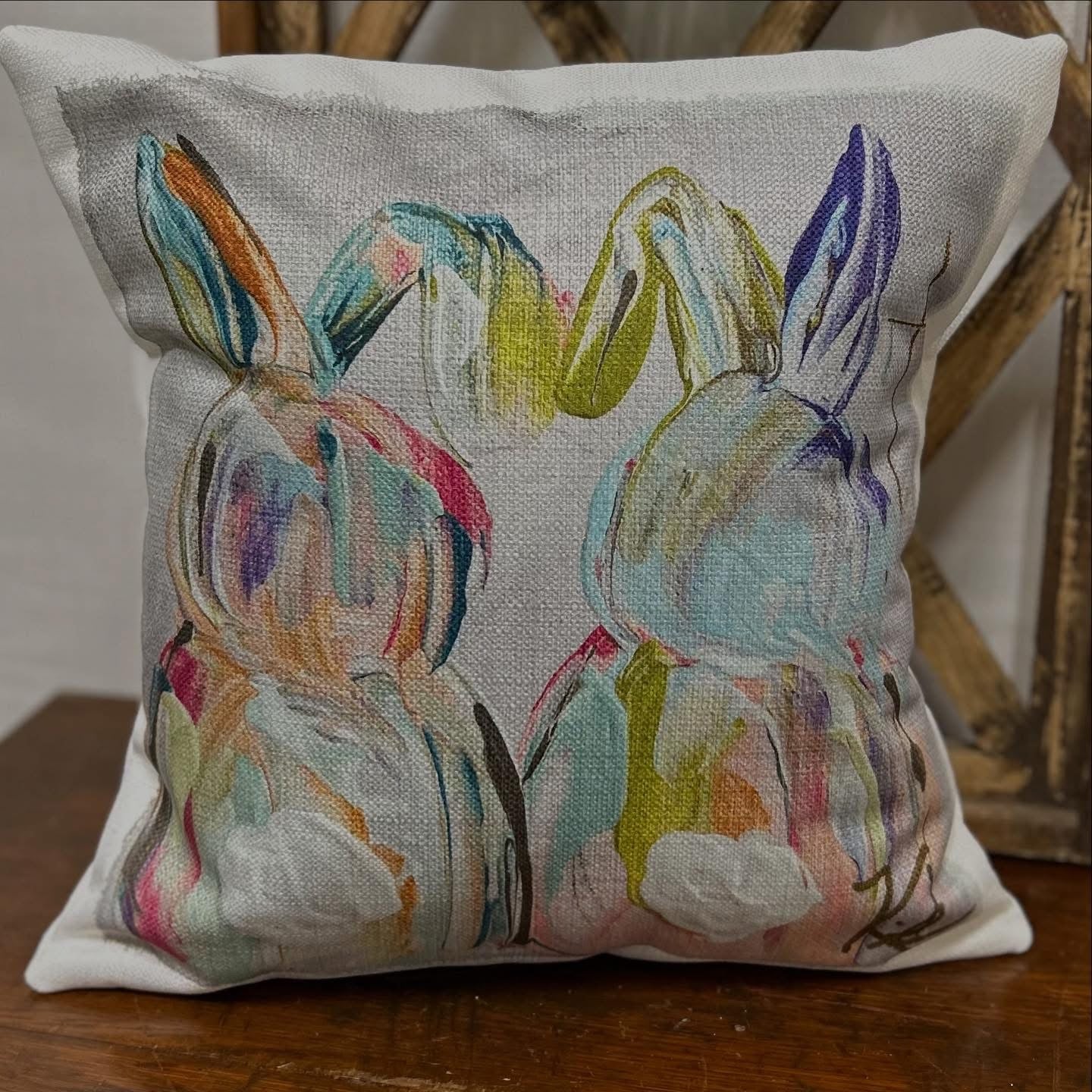 Colorful Bunnies Pillow