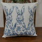 Blue Chinoiserie Triple Bunny Pillow