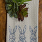 Blue Chinoiserie Triple Bunny Tea Towel