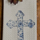 Blue Chinoiserie Cross Tea Towel