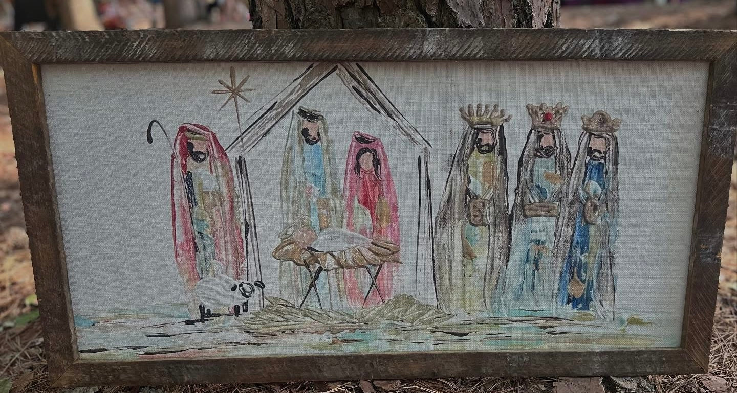 Colorful Nativity Framed Art