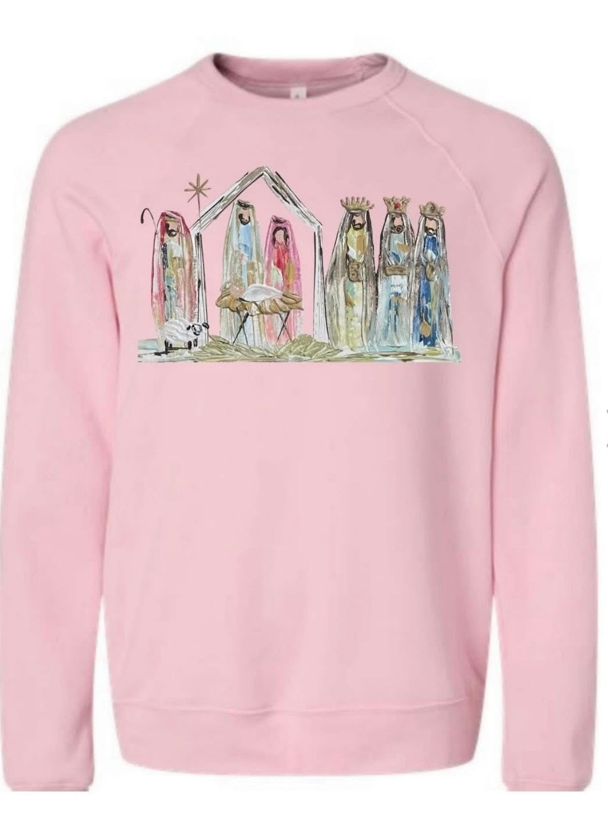 Light Pink Nativity Bella Canvas Sweatshirt