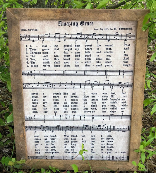 Amazing Grace Hymnal Framed Art
