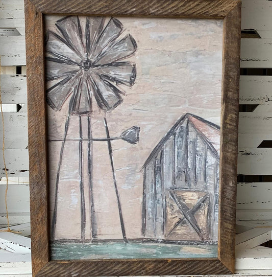 Windmill Barn Framed Art