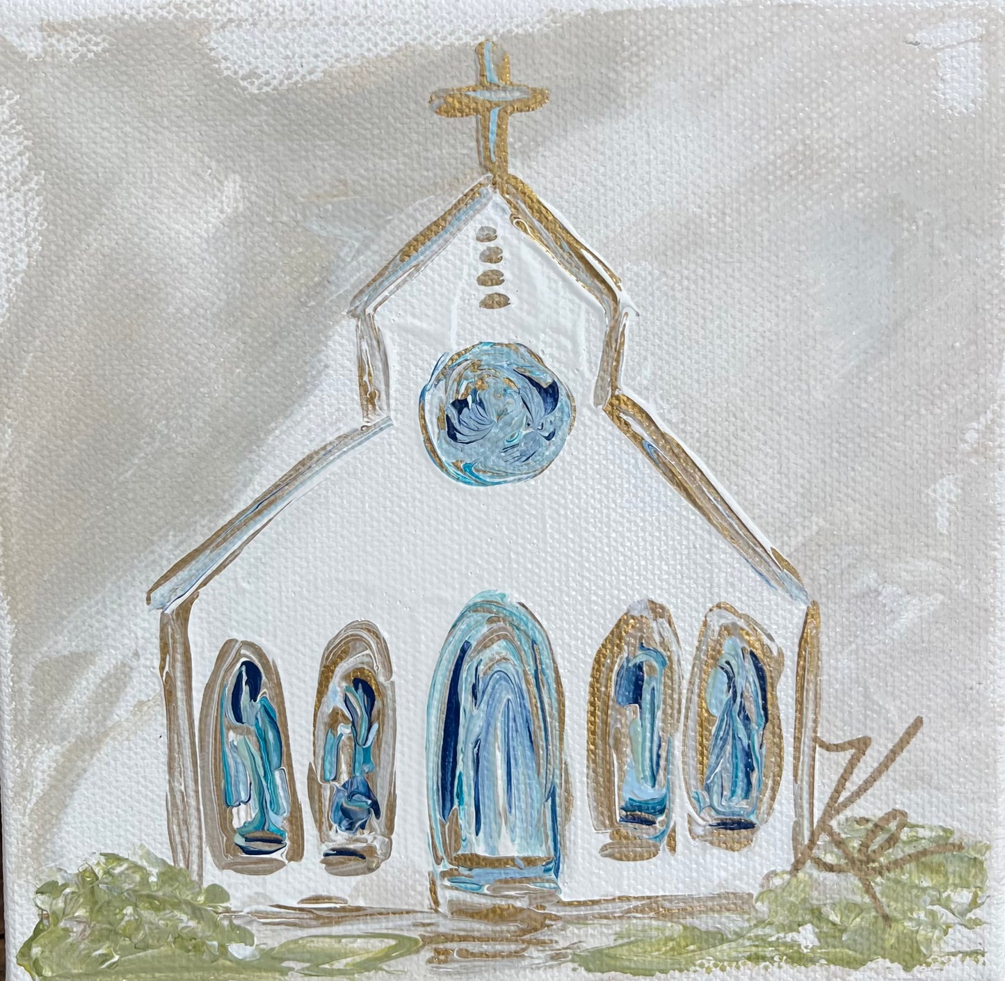 GA Blue SG Church Framed Art