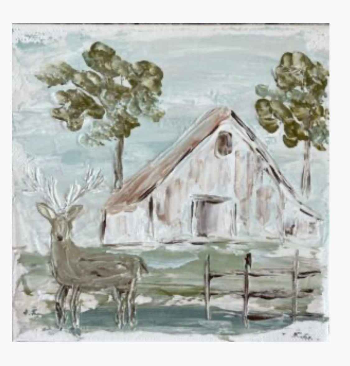 GA Deer Ole Barn Framed Art
