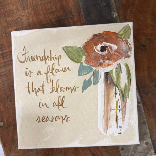 Friendship is a Flower 6x6 Block