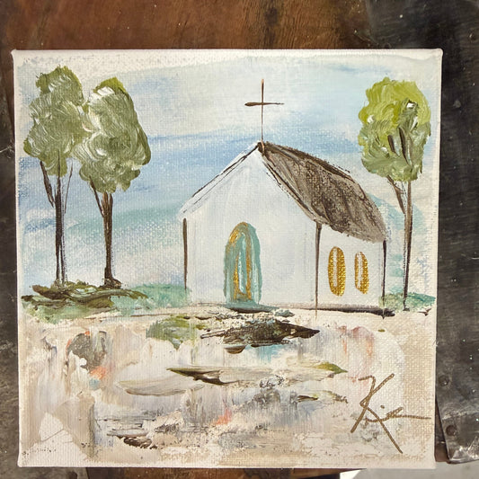 Teal Door Church 6x6 Block