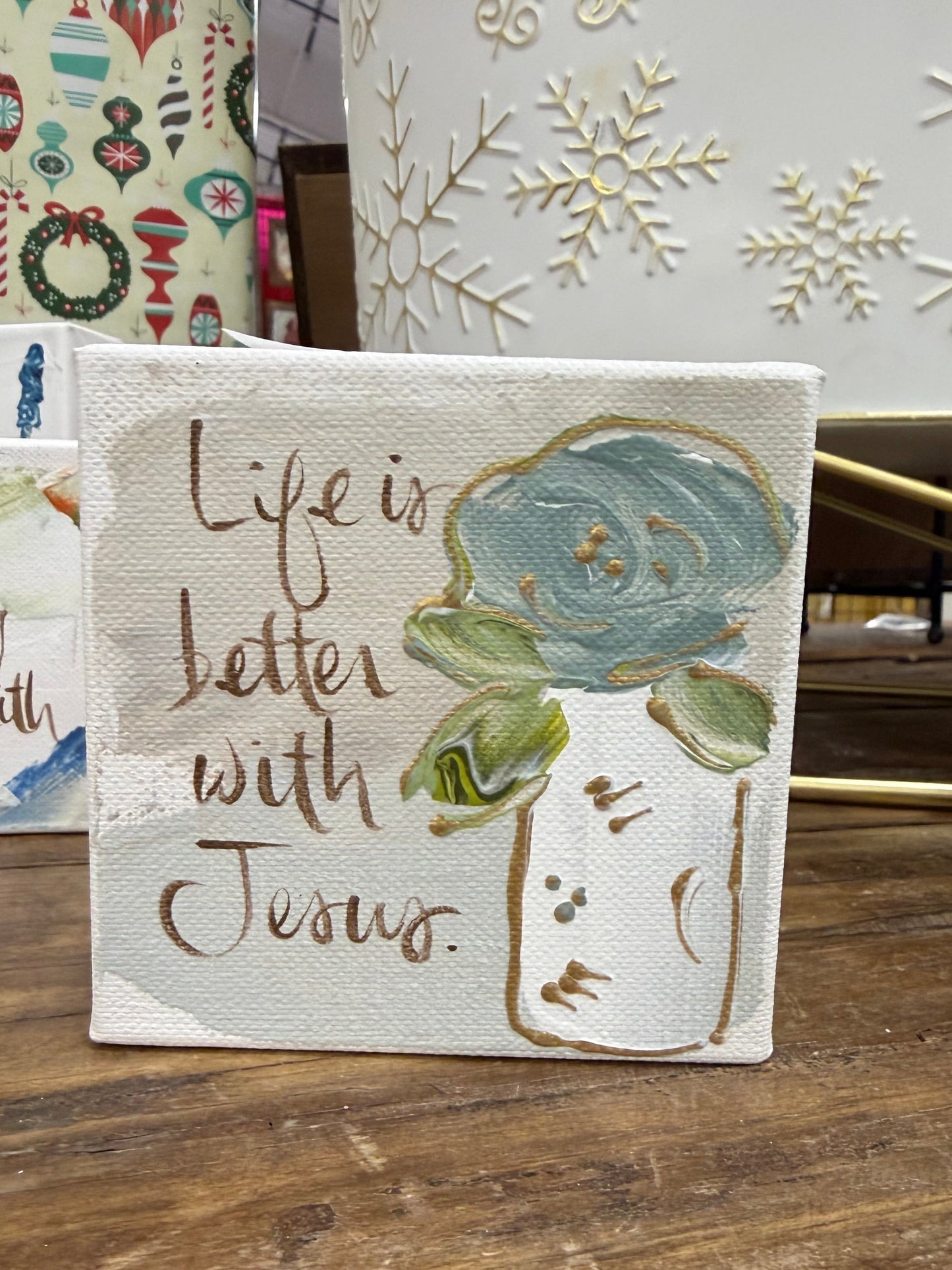 Life Is Better 4x4 Block