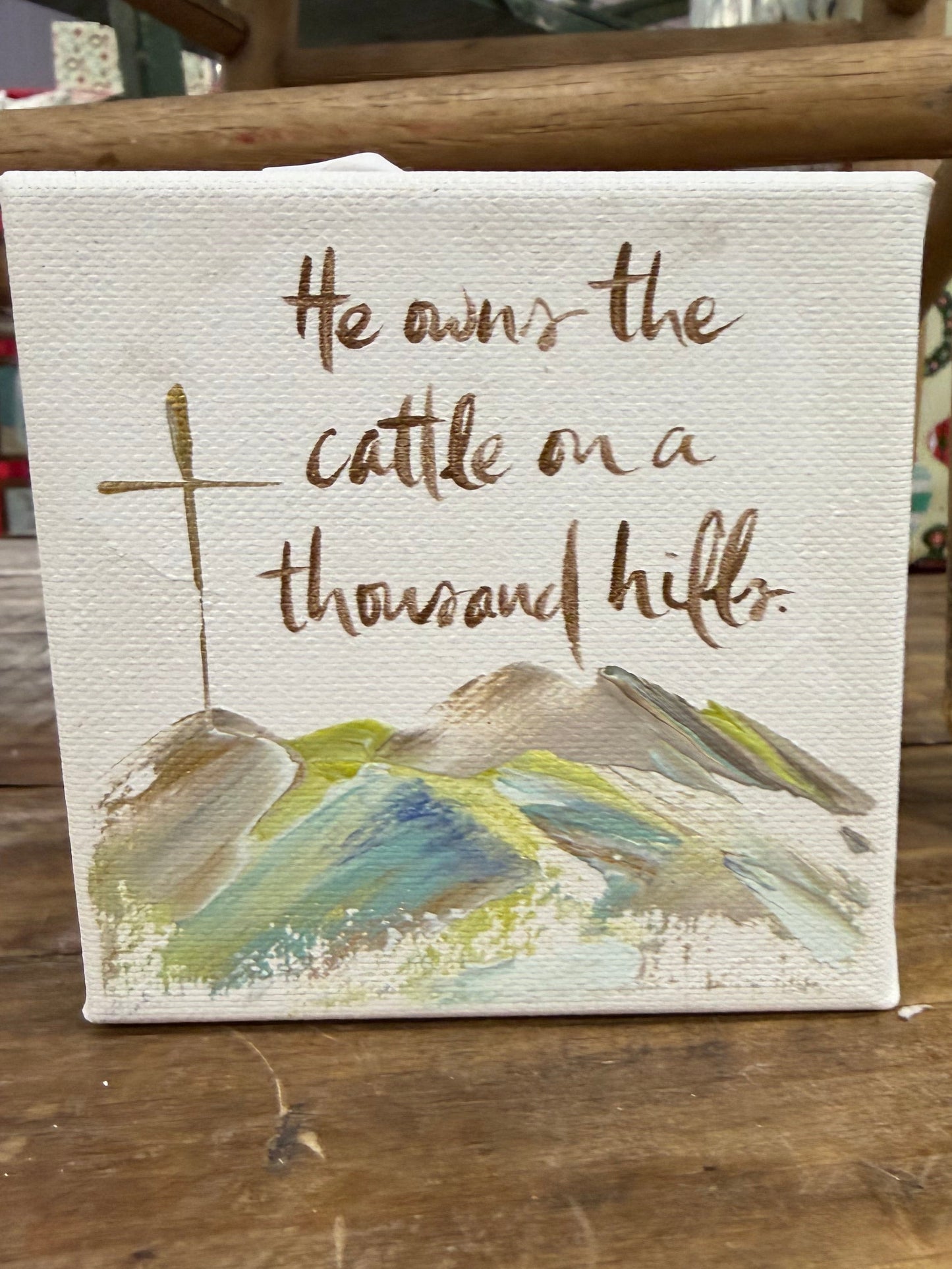 He Owns The Cattle 4x4 Block